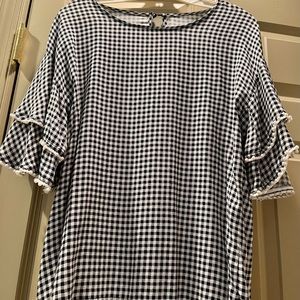 Arielle Top - Black and white gingham